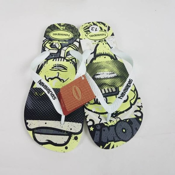 Men's Havaianas Cartoon Character Flip Flops Sandals Dorm Beach Size 13 NWT - Picture 4 of 4